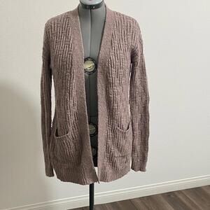 Cozy Textured Massimo Cardigan Sweater Medium Tan Brown